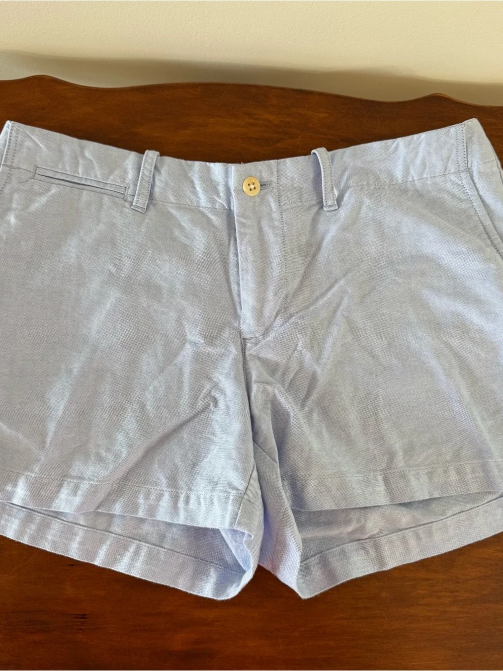Ralph Lauren Women's Size 4 Light Blue Oxford Cloth Shorts Preppy Classic